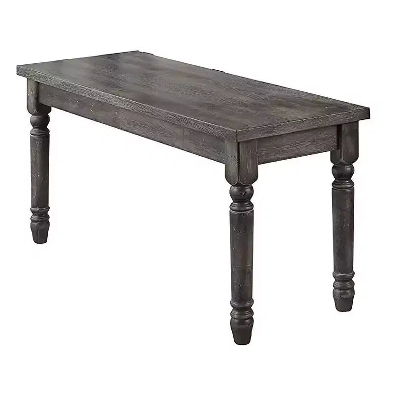 Panca in legno finitura anticata con lavaggio blu, 2 posti