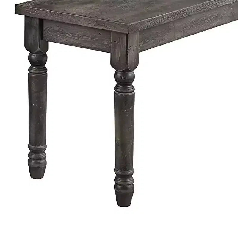 Panca in legno finitura anticata con lavaggio blu, 2 posti