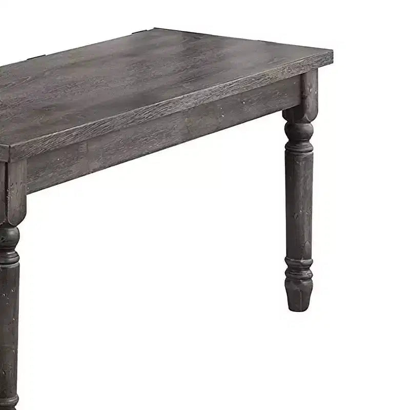 Panca in legno finitura anticata con lavaggio blu, 2 posti