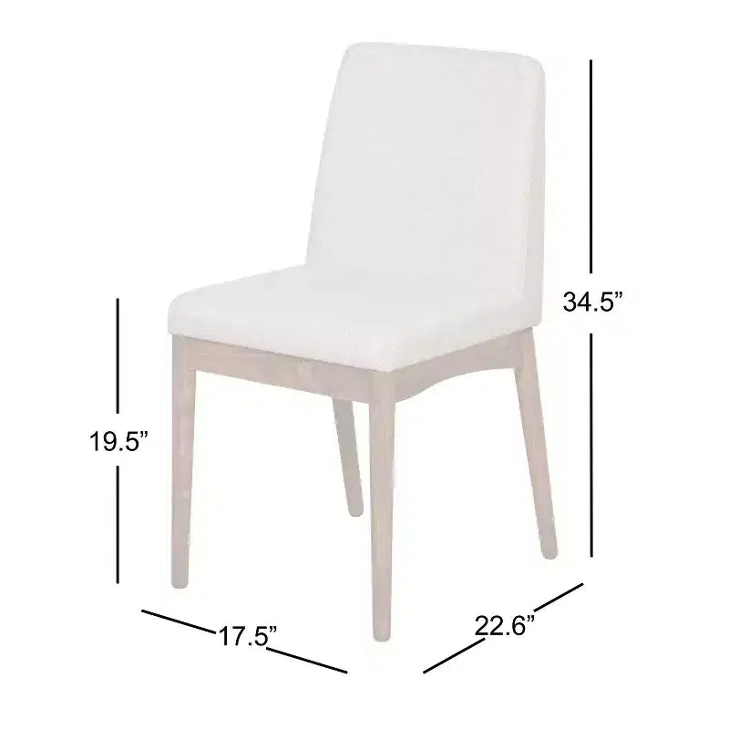 Sedia da pranzo imbottita grigio chiaro in stile Mid-Century, finitura noce, set da 2