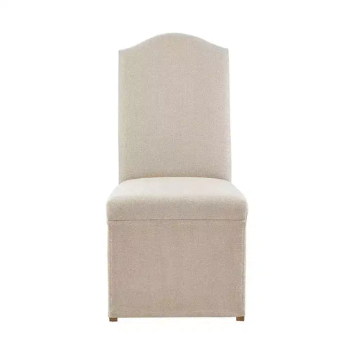 Sedia da pranzo alta con schienale, senza braccioli, beige, set da 2