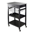 Julia Granite Top Kitchen Cart Wood/Black - Winsome