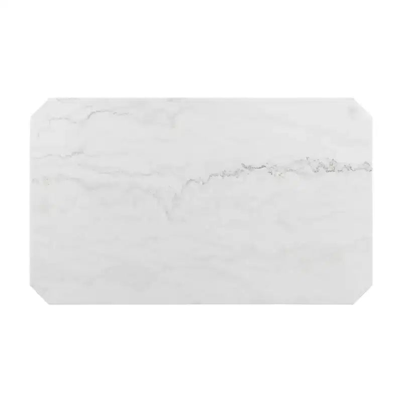 Picket House Furnishings Celine Tavolo da pranzo in marmo altezza standard bianco: Elegante base nera, 4 posti a sedere