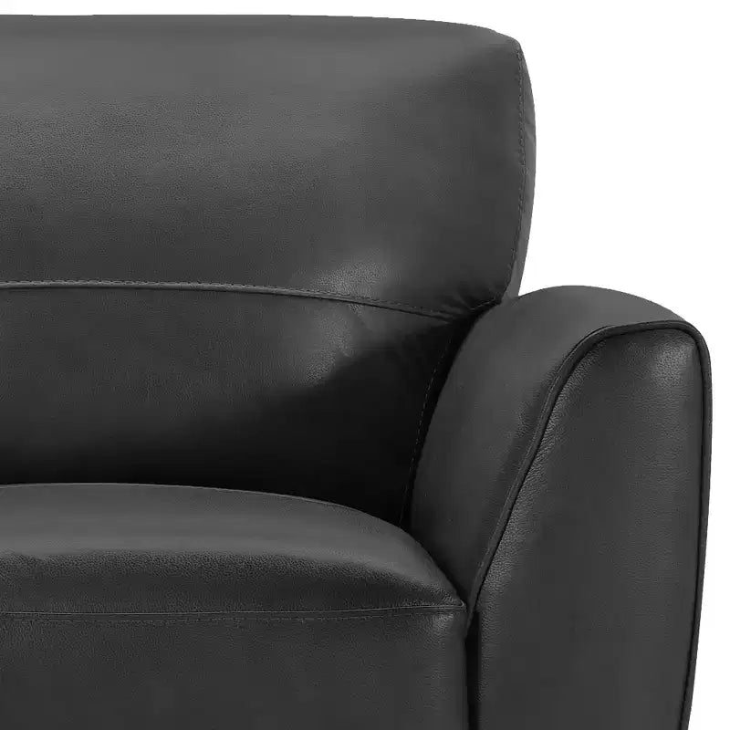 Poltrona in Vera Pelle Nera, Seduta Singola, Stile Contemporaneo