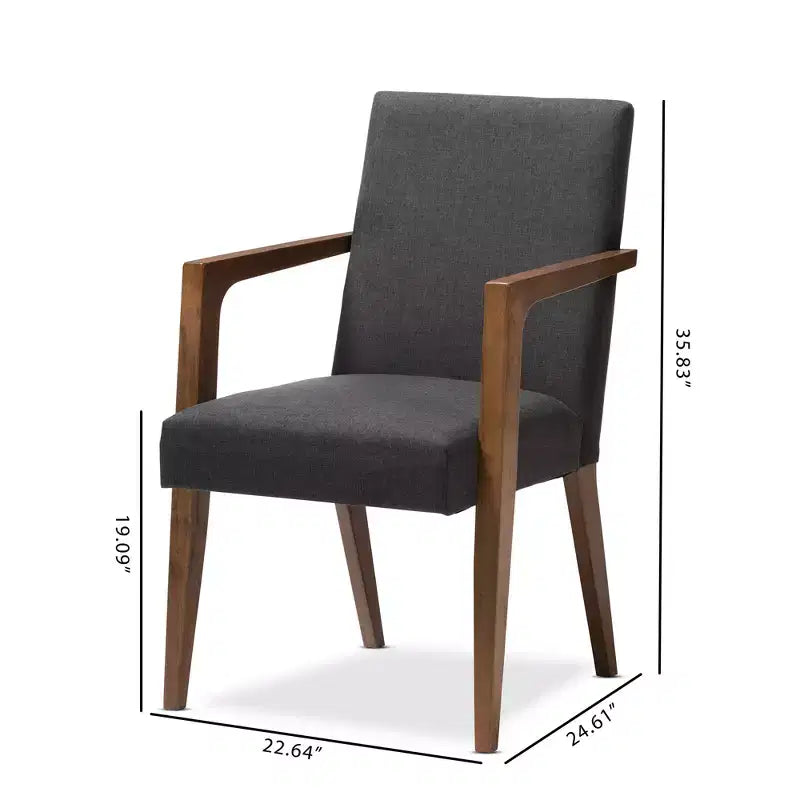 Poltrona d'accento senza braccioli grigio scuro, set da 2