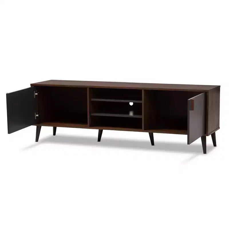 Mobile TV Noce Marrone/Grigio Scuro, Stile Moderno, Adatto per TV fino a 55"
