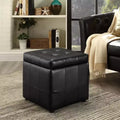 Volt Storage Upholstered Vinyl Ottoman Black - Modway: Faux Leather, Footrest, No Assembly Required