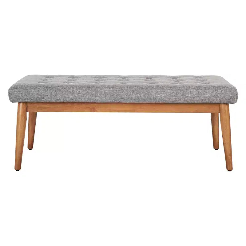 Panca rivestita in lino, finitura Acorn, 2 posti