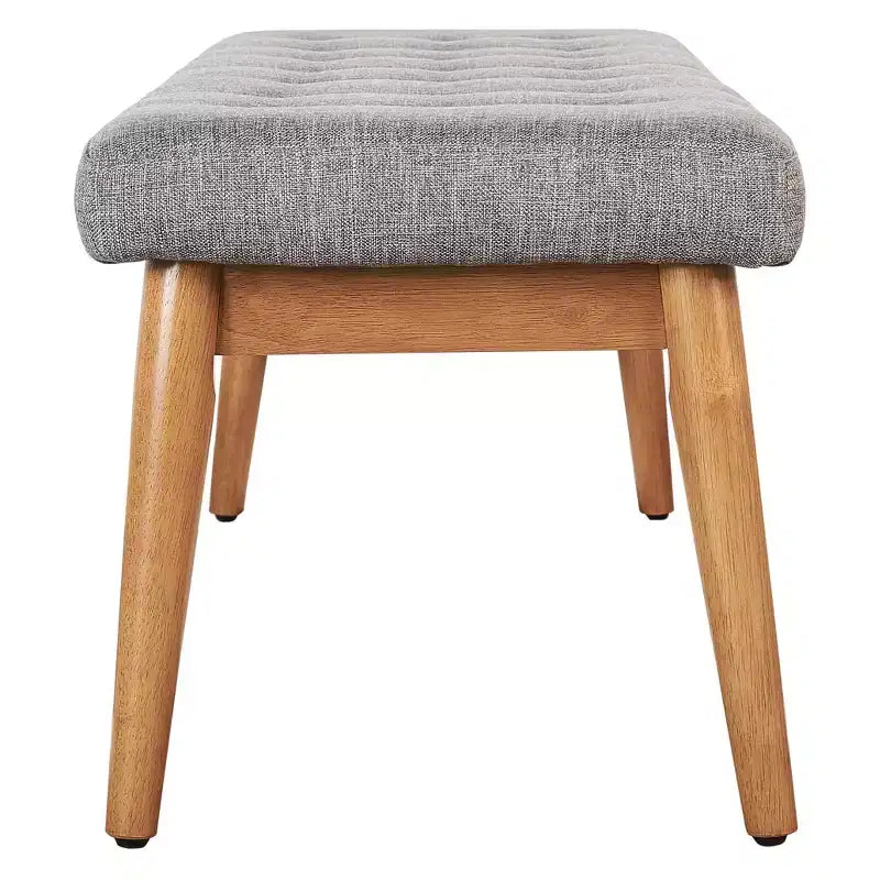 Panca rivestita in lino, finitura Acorn, 2 posti