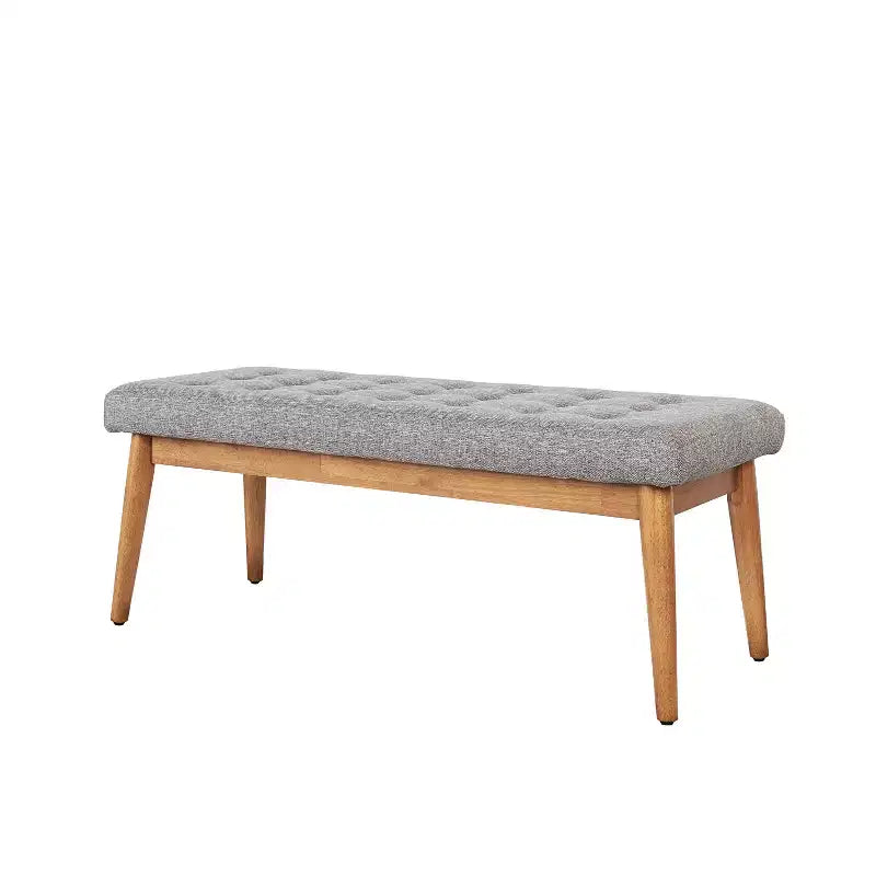 Panca rivestita in lino, finitura Acorn, 2 posti