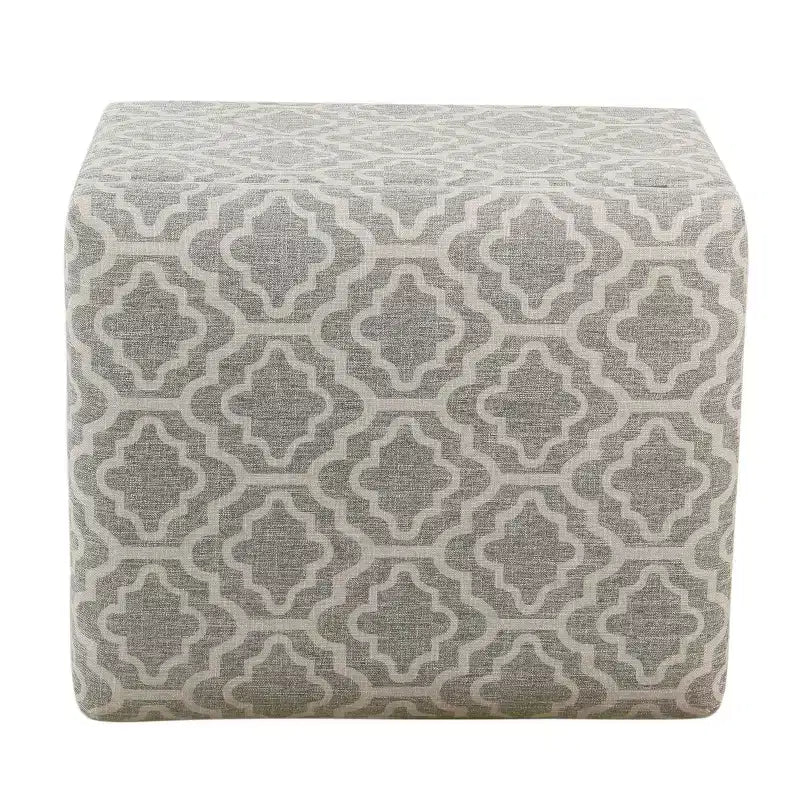 Pouf Contenitore Quadrato Geometrico Grigio, Posti a Sedere 1