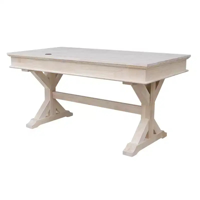 Scrivania direzionale in legno massello non rifinito, base Canyon, 1 persona