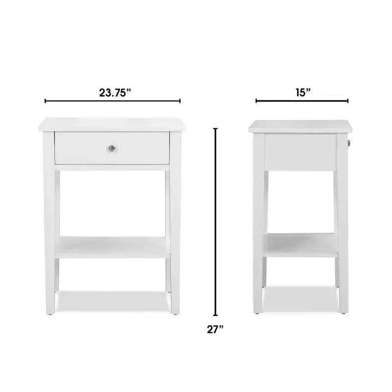 Tavolino in Legno Classico Bianco, 1 Pezzo
