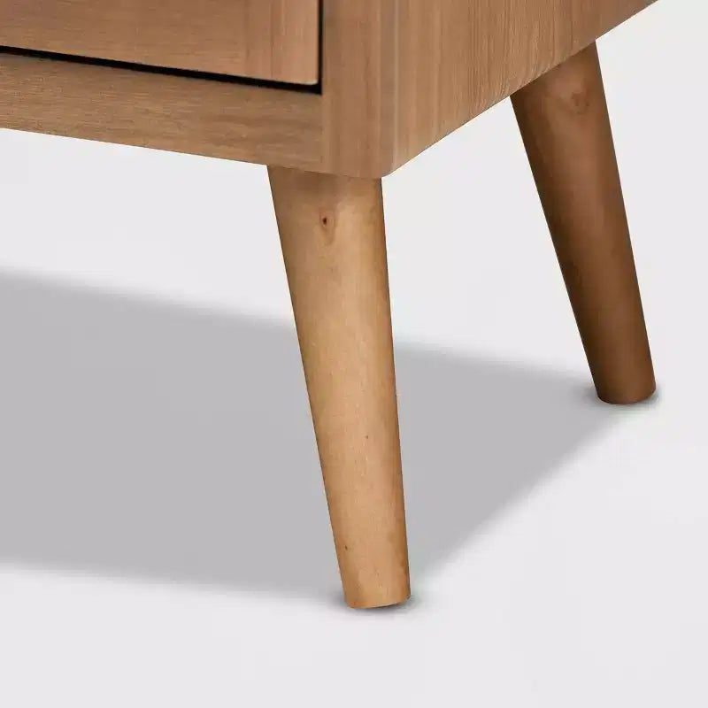 Mobile contenitore a 2 ante in legno e rattan rovere medio – Uso per adulti
