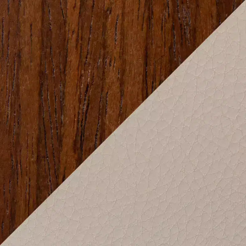 Sgabello da bar girevole di metà secolo color crema/noce e ciliegio/bianco, altezza regolabile, set da 2
