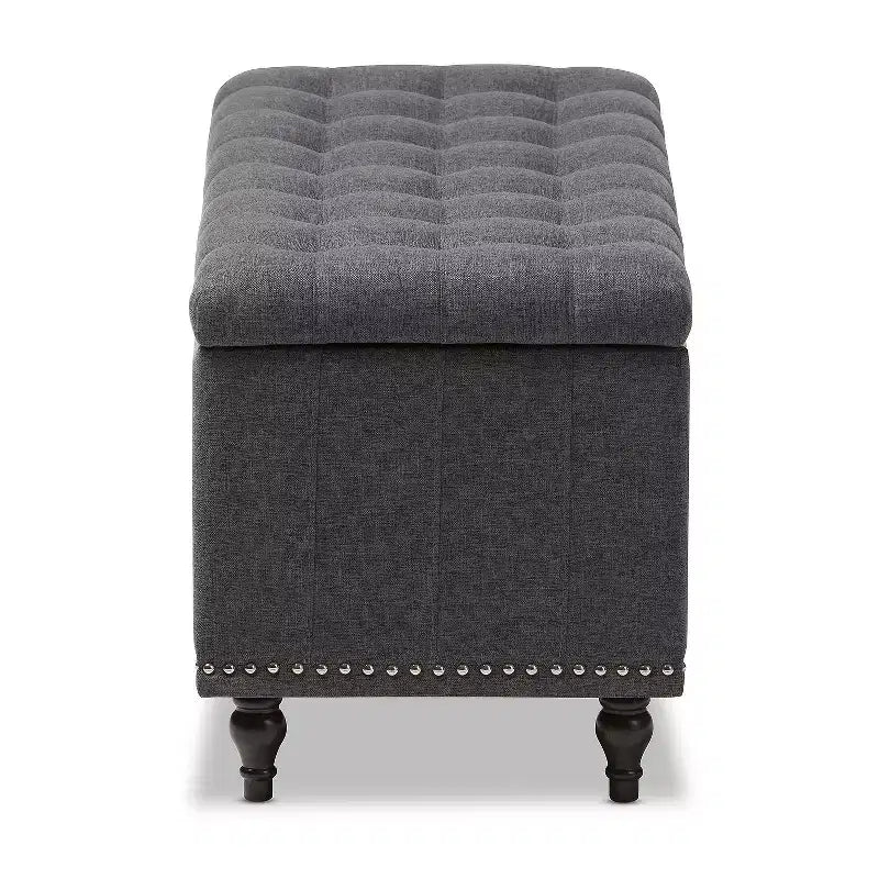 Panca contenitore trapuntata color beige camoscio / grigio scuro / beige grigiastro / azzurro, 1 posto a sedere