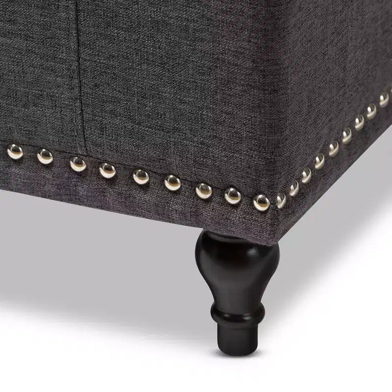 Panca contenitore trapuntata color beige camoscio / grigio scuro / beige grigiastro / azzurro, 1 posto a sedere