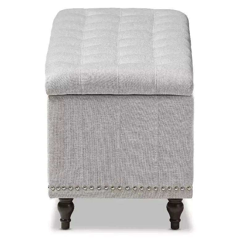 Panca contenitore trapuntata color beige camoscio / grigio scuro / beige grigiastro / azzurro, 1 posto a sedere