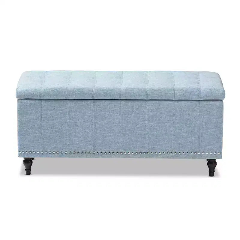 Panca contenitore trapuntata color beige camoscio / grigio scuro / beige grigiastro / azzurro, 1 posto a sedere