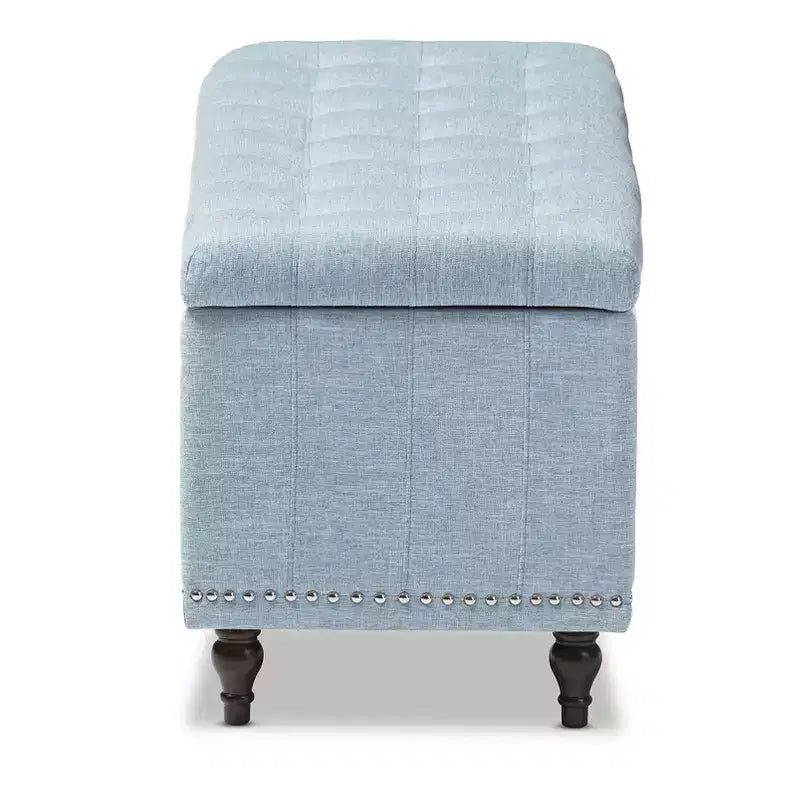 Panca contenitore trapuntata color beige camoscio / grigio scuro / beige grigiastro / azzurro, 1 posto a sedere