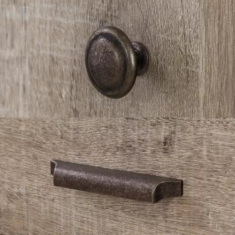 Armadio a 2 ante con cassetti – Acero Grigio / Quercia Invecchiata – Montaggio 1 Persona