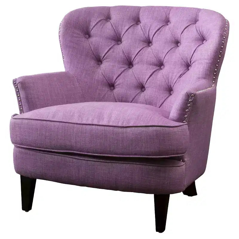 Poltrona Club capitonné – Celeste / Viola chiaro / Blu navy, Singola