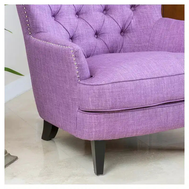 Poltrona Club capitonné – Celeste / Viola chiaro / Blu navy, Singola