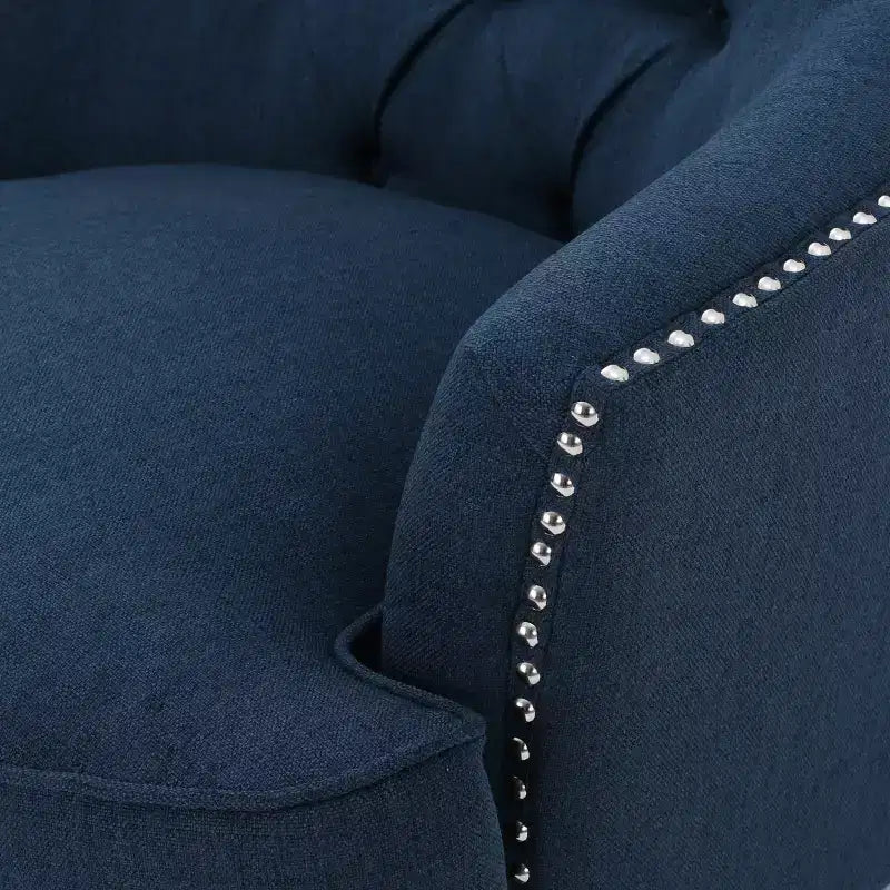Poltrona Club capitonné – Celeste / Viola chiaro / Blu navy, Singola