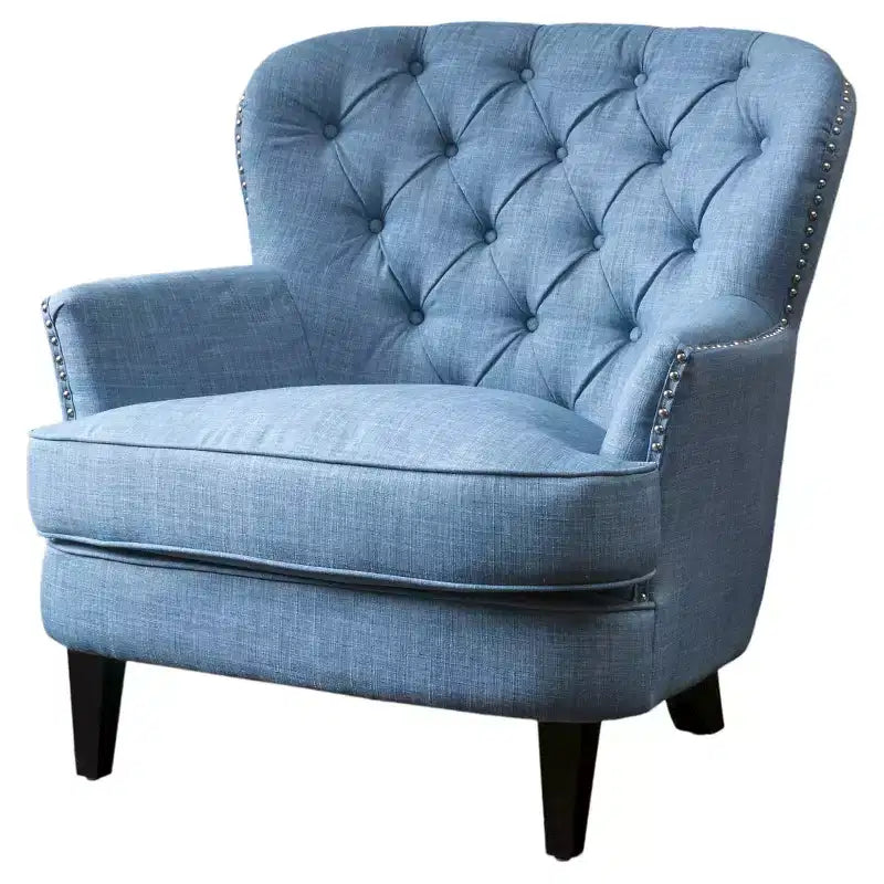 Poltrona Club capitonné – Celeste / Viola chiaro / Blu navy, Singola
