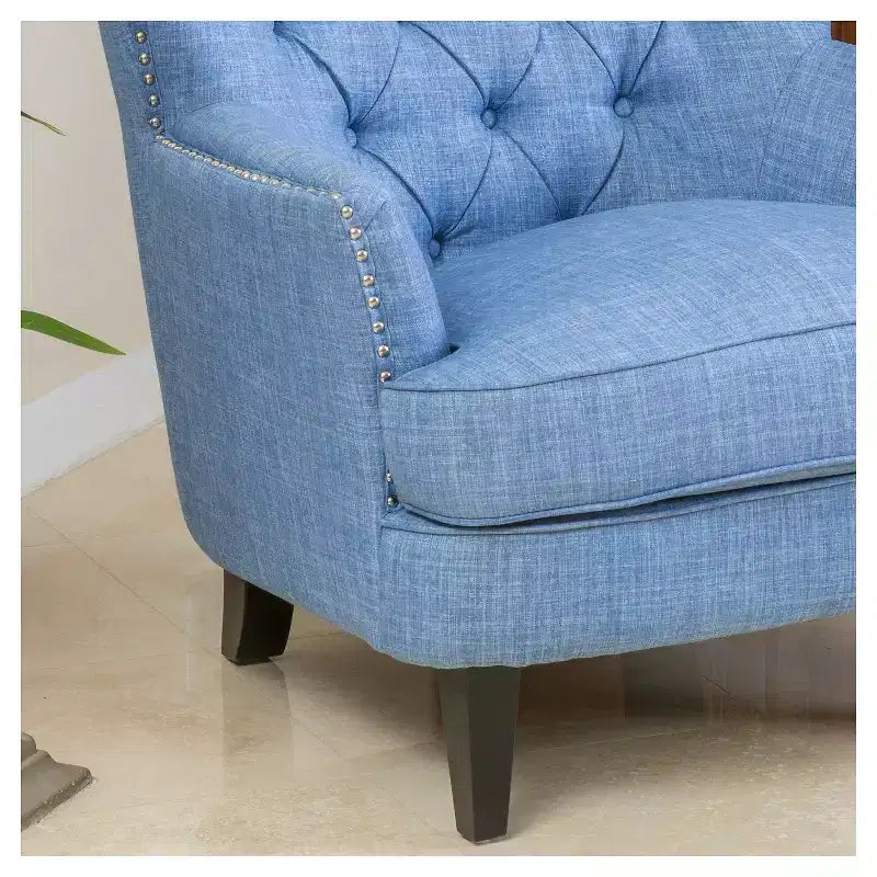 Poltrona Club capitonné – Celeste / Viola chiaro / Blu navy, Singola