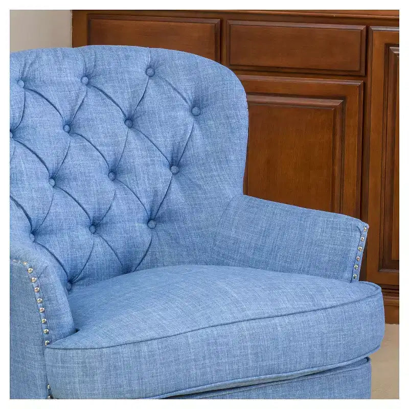 Poltrona Club capitonné – Celeste / Viola chiaro / Blu navy, Singola