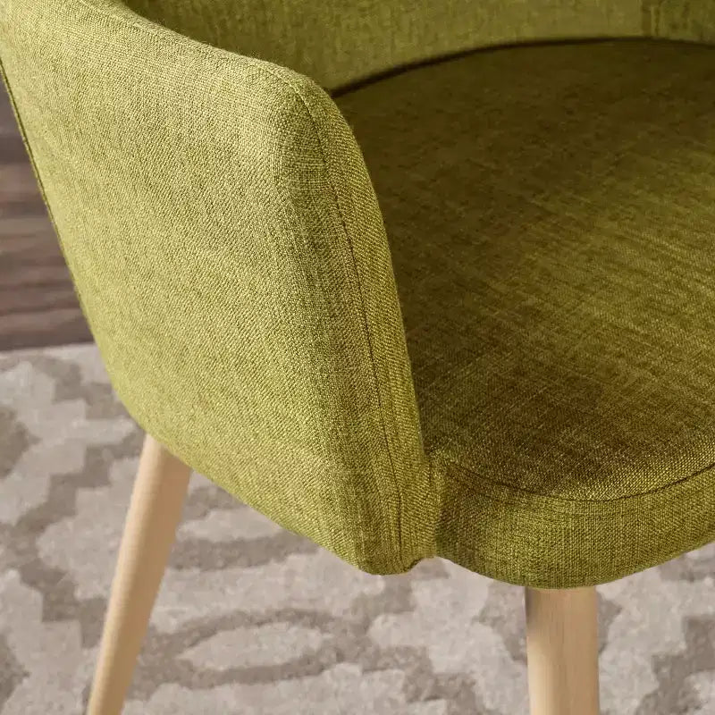 Sedia da pranzo di metà secolo verde/grigia con braccioli, set da 2