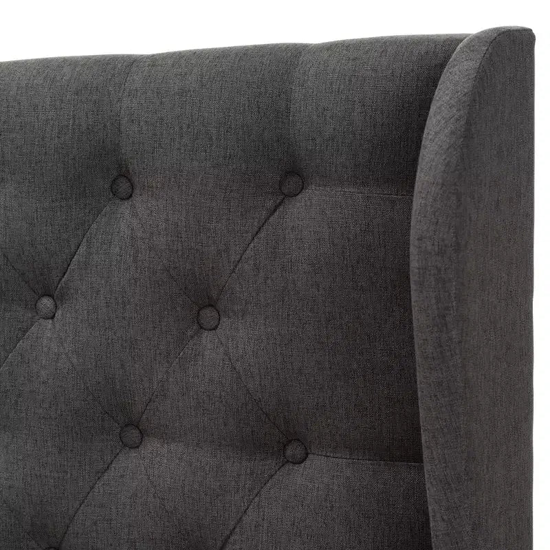 Testata in tessuto trapuntato con bottoni a orecchie Cadence Modern and Contemporary - Baxton Studio