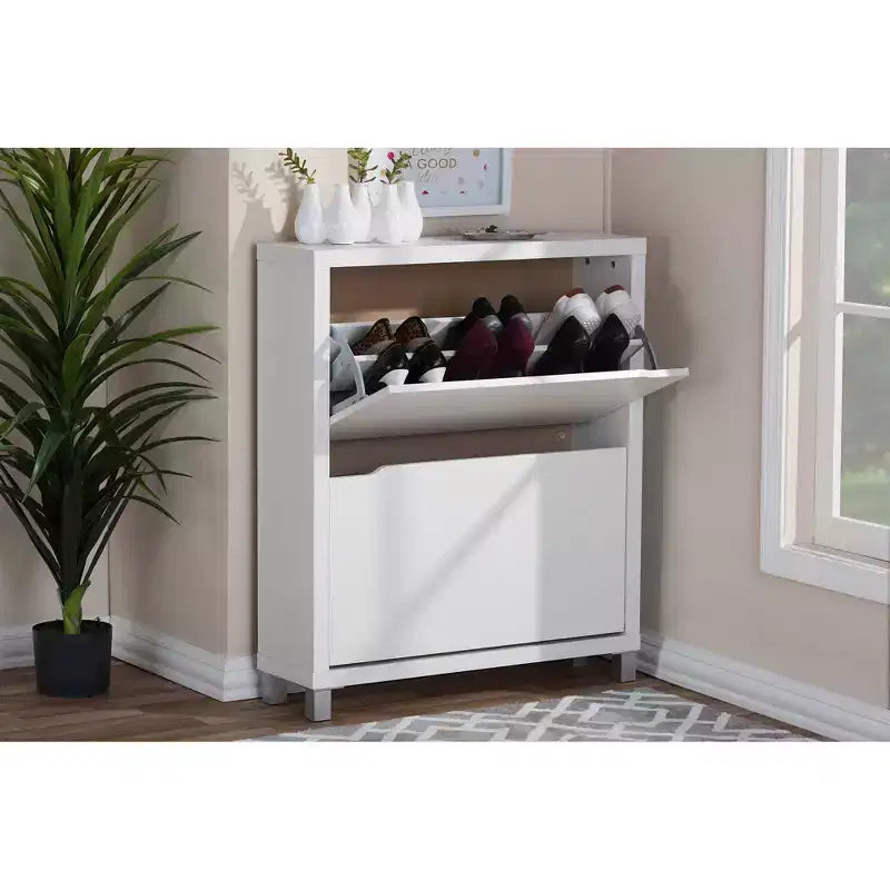 Scarpiera moderna a 2 cassetti Simms - Baxton Studio