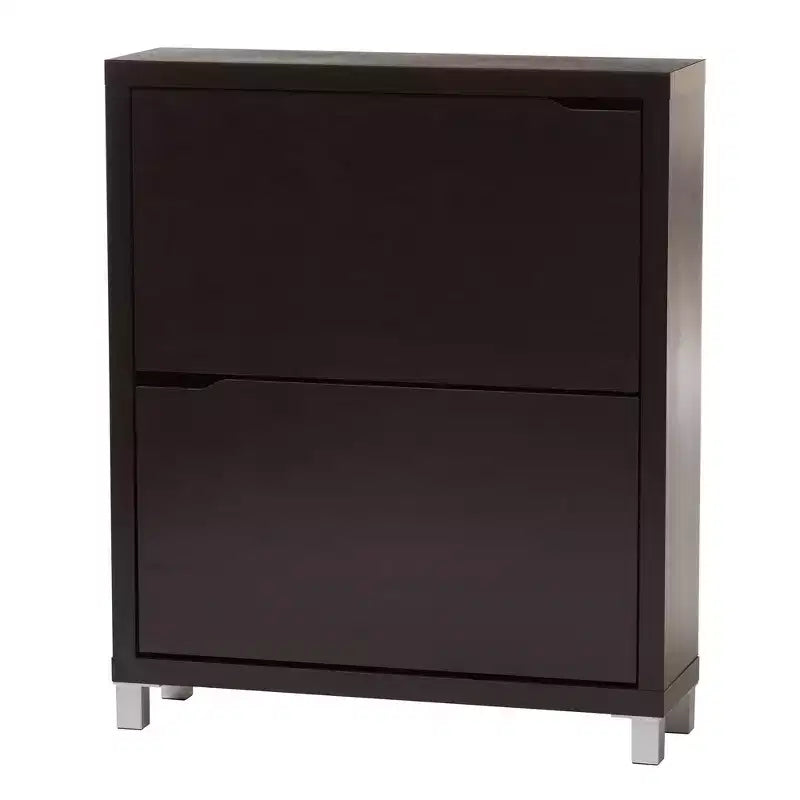Simms 2 Drawer Modern Shoe Cabinet - Baxton Studio