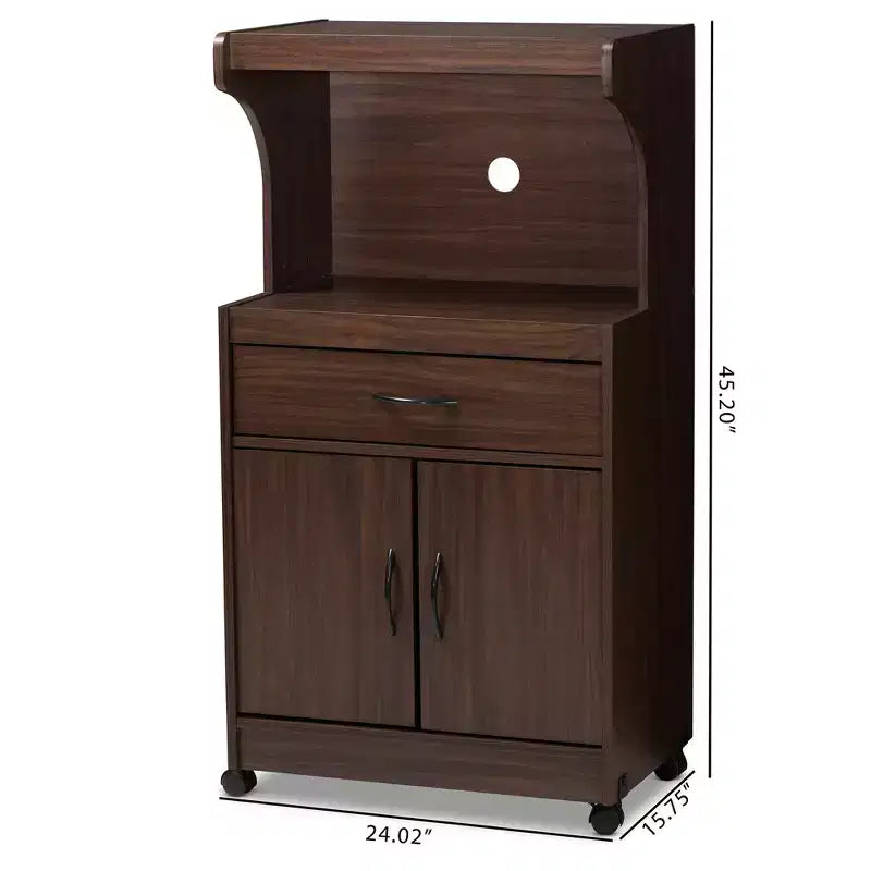 Mobile cucina grigio scuro/marrone con cassetti e ripiani, montaggio in 1 persona