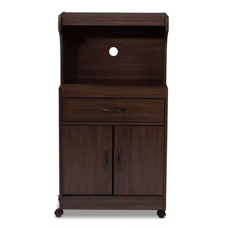 Mobile cucina grigio scuro/marrone con cassetti e ripiani, montaggio in 1 persona