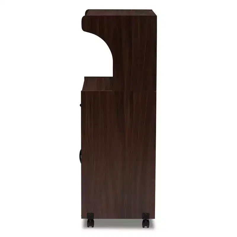Mobile cucina grigio scuro/marrone con cassetti e ripiani, montaggio in 1 persona