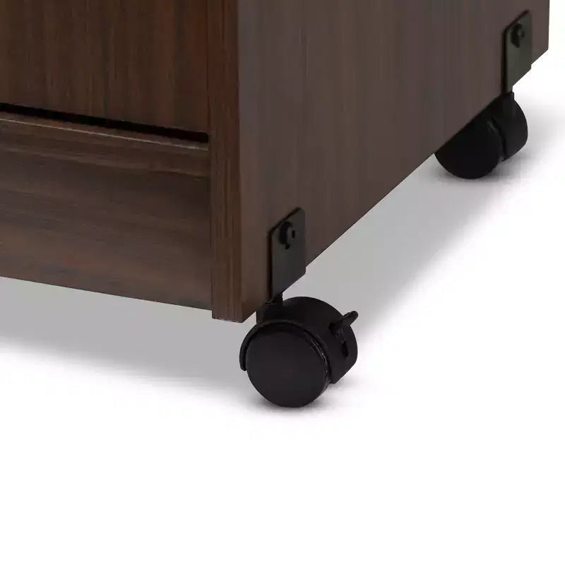 Mobile cucina grigio scuro/marrone con cassetti e ripiani, montaggio in 1 persona