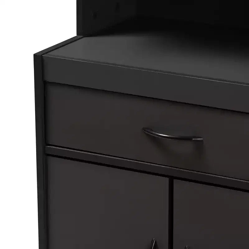 Mobile cucina grigio scuro/marrone con cassetti e ripiani, montaggio in 1 persona