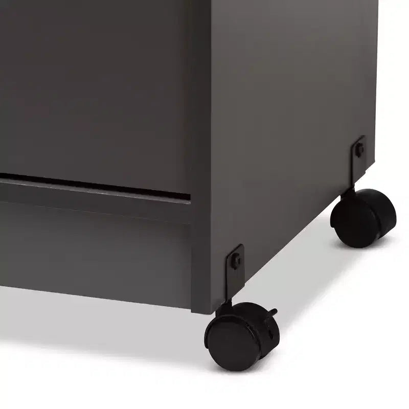Mobile cucina grigio scuro/marrone con cassetti e ripiani, montaggio in 1 persona