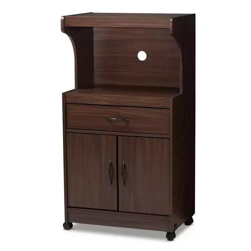 Mobile cucina grigio scuro/marrone con cassetti e ripiani, montaggio in 1 persona