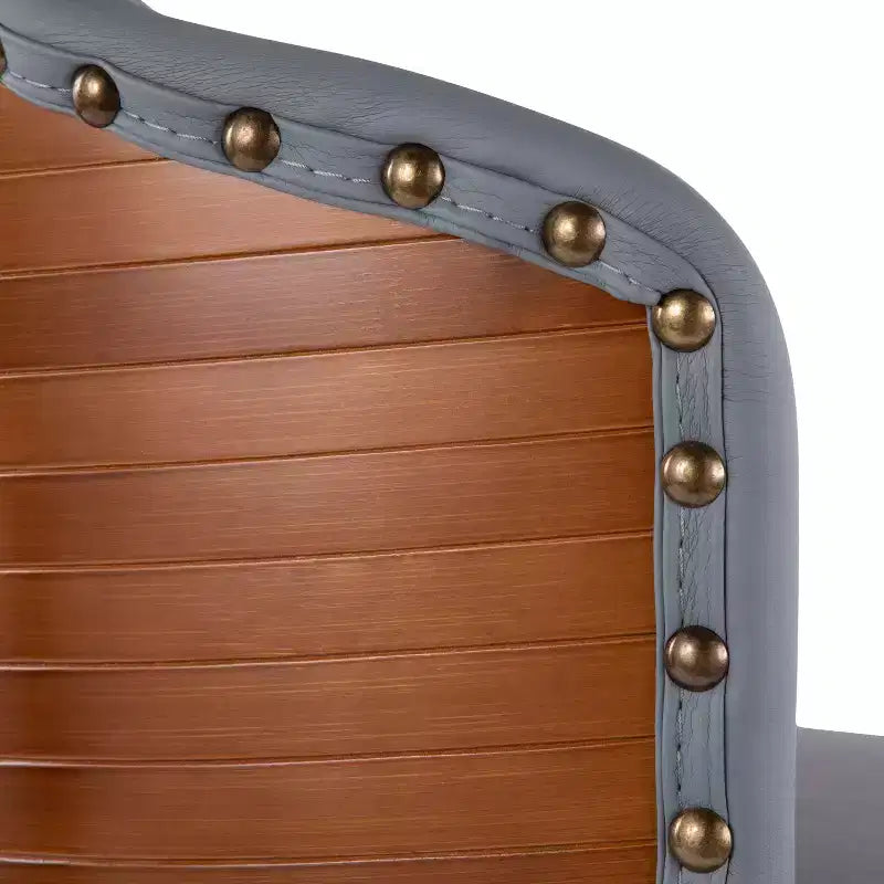 Sgabello da Bar Altezza Bancone Mid-Century, Noce/Crema e Noce/Grigio Scuro, Posti a Sedere: 1