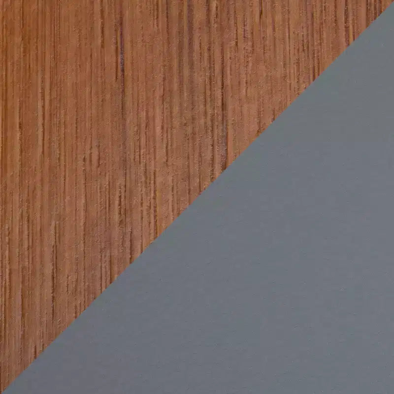 Sgabello da Bar Altezza Bancone Mid-Century, Noce/Crema e Noce/Grigio Scuro, Posti a Sedere: 1