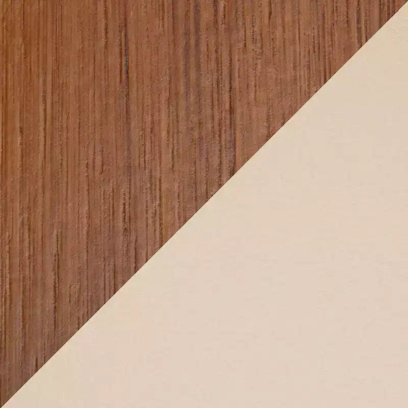 Sgabello da Bar Altezza Bancone Mid-Century, Noce/Crema e Noce/Grigio Scuro, Posti a Sedere: 1
