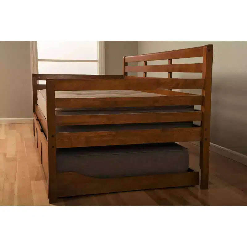 Telaio divano letto estraibile a doghe doppie, Barbados / Noce rustico, 2 posti letto