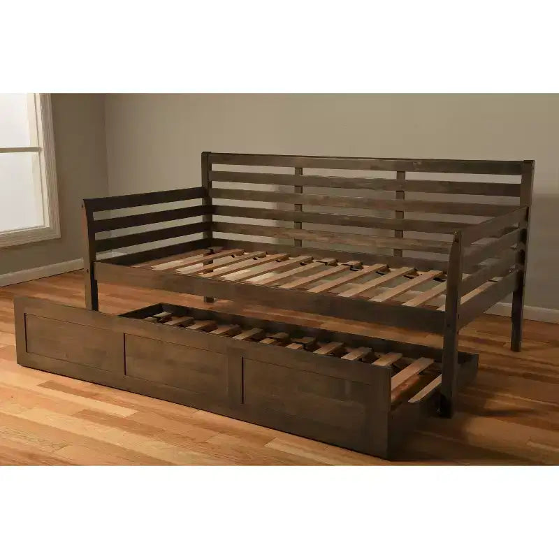 Telaio divano letto estraibile a doghe doppie, Barbados / Noce rustico, 2 posti letto