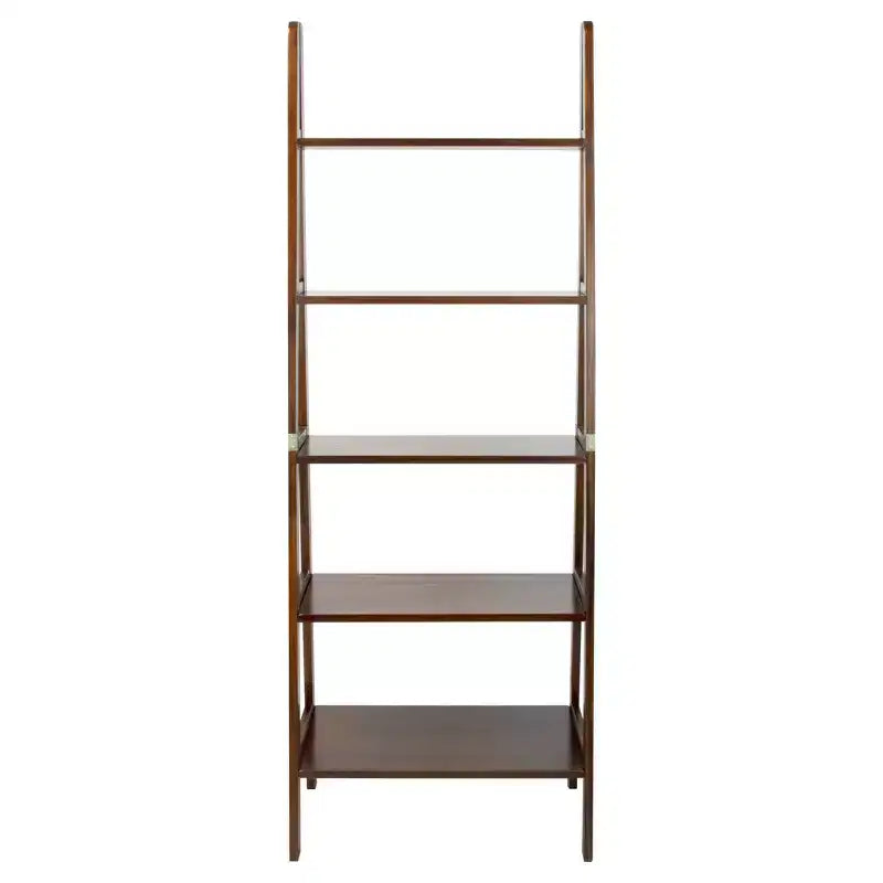 Libreria a scaletta a 5 ripiani da 72", espresso/marrone, 1 persona