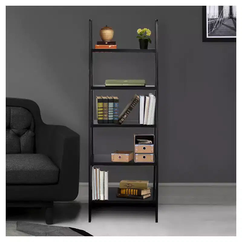 Libreria a scaletta a 5 ripiani da 72", espresso/marrone, 1 persona
