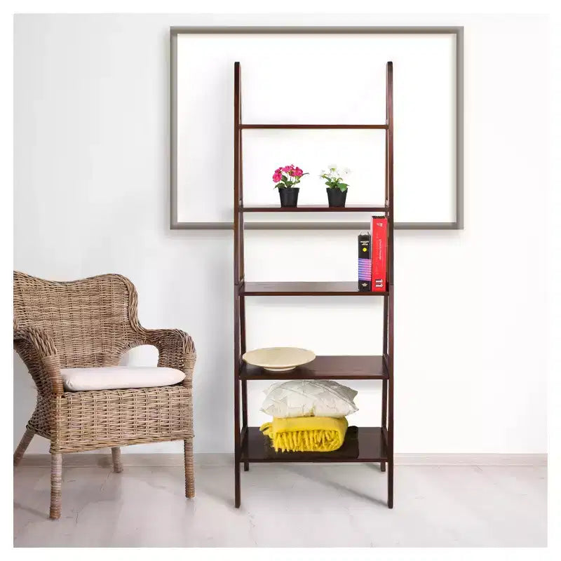 Libreria a scaletta a 5 ripiani da 72", espresso/marrone, 1 persona